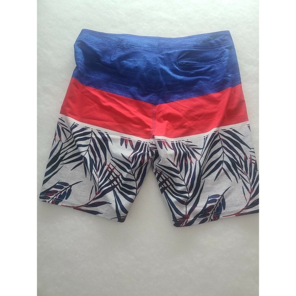 Old Navy California Men's Board Shorts Size 34 Red Navy Blue NEW w/out Tags - Picture 7 of 8